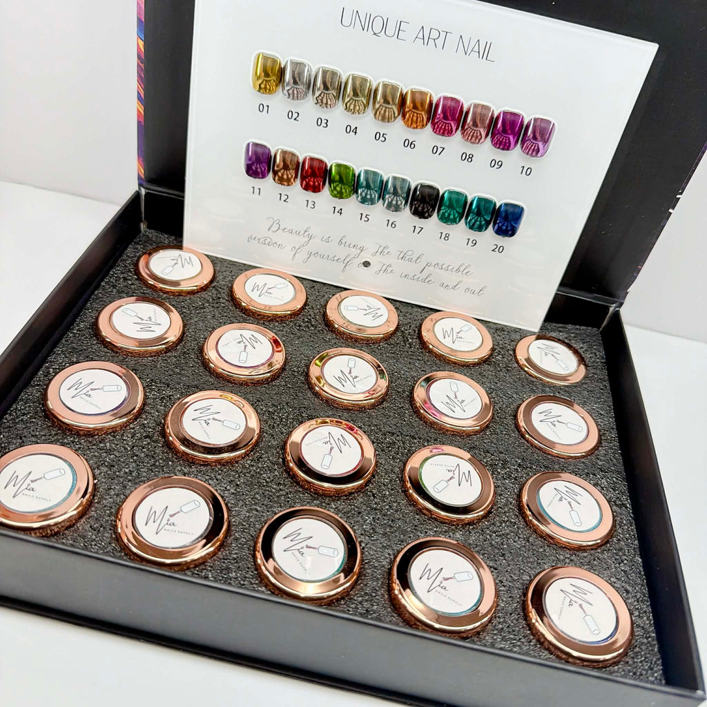 20-Color Mirror Chrome Powder Set
