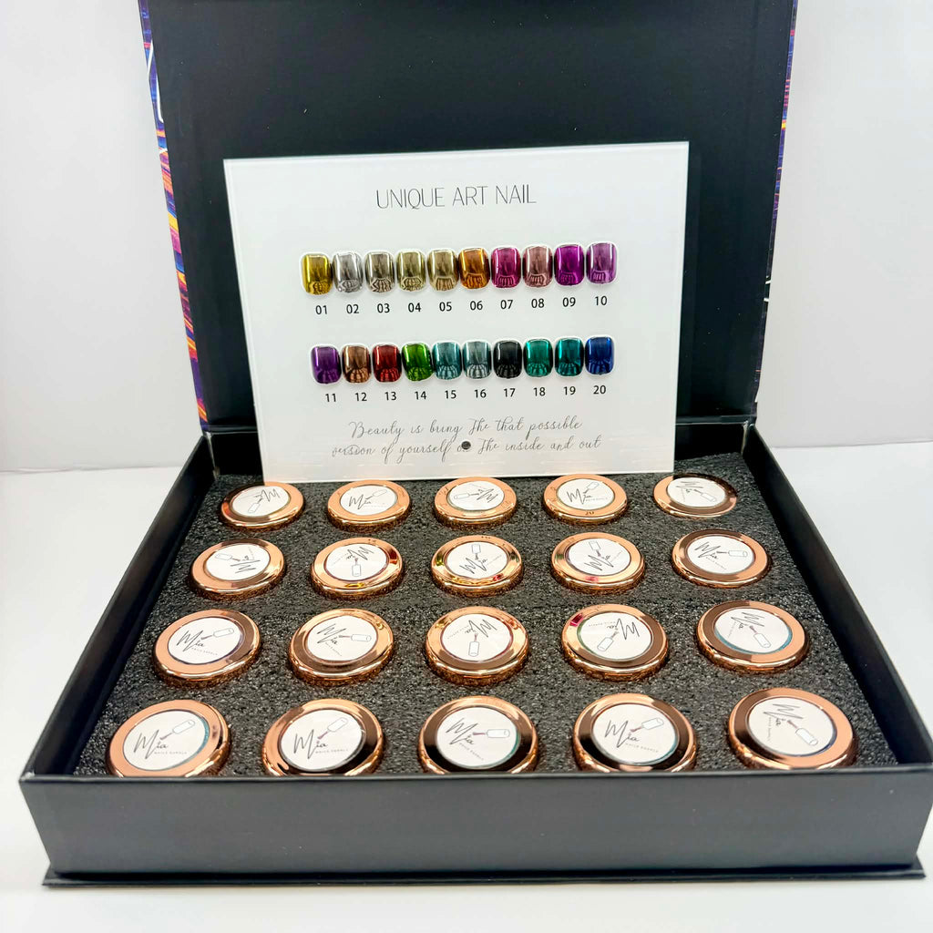 20-Color Mirror Chrome Powder Set