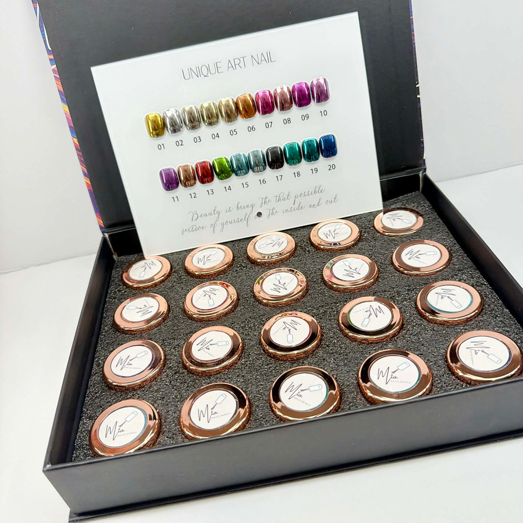 20-Color Mirror Chrome Powder Set